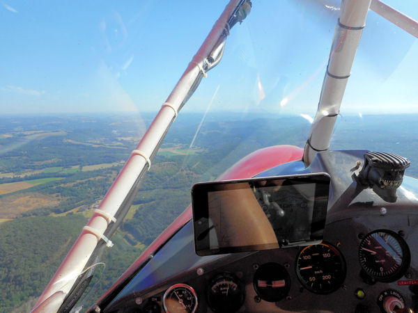 The Dordogne from the cabin of Weedhopper 28AAD